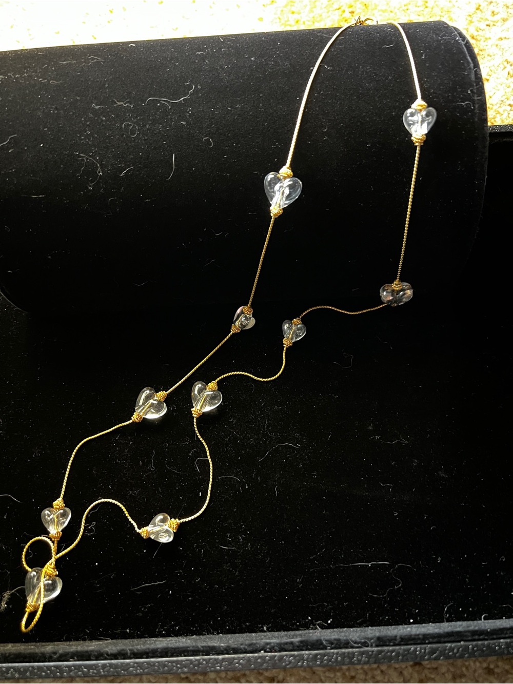 RARE Anne Klein 40” Long Heart Necklace.